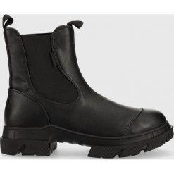 Wrangler sztyblety Atlanta Chelsea Extra damskie kolor czarny na platformie. Czarne botki Wrangler, bez wzorów, z gumy, z okrągłym noskiem, bez obcasa, na platformie, bez zapięcia. Za 399.99 zł.
