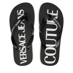 Japonki Versace Jeans Couture. Czarne japonki Versace Jeans Couture, bez wzorów, z jeansu. Za 249.99 zł.