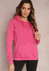 Różowa Ocieplana Bluza z Haftem i Kapturem Ieliana. Czerwone bluzy Renee, xl, bez wzorów, z dzianiny, casualowe, bez ramiączek, z kapturem. W wyprzedaży za 71.99 zł.