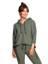 Be Wear Bluza w kolorze khaki rozmiar: S/M. Brązowe bluzy Be Wear, m, bez wzorów, bez ramiączek, z kapturem. Za 105.38 zł.