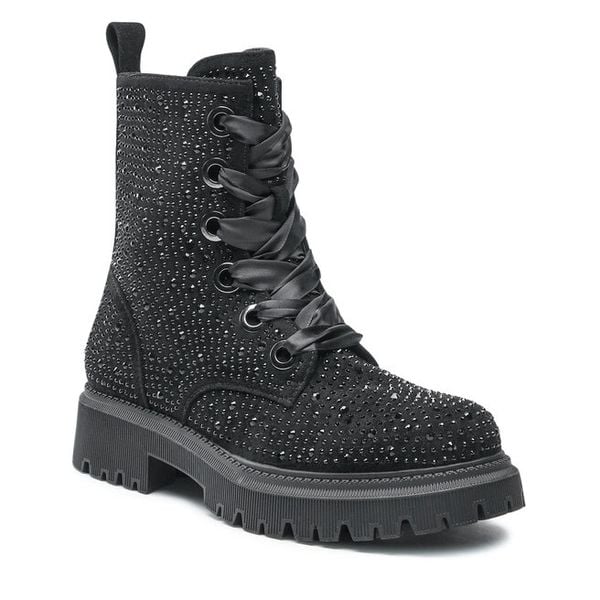 Trapery Jenny Fairy. Czarne traperki Jenny Fairy, bez wzorów, bez obcasa, bez zapięcia. Za 199.99 zł.