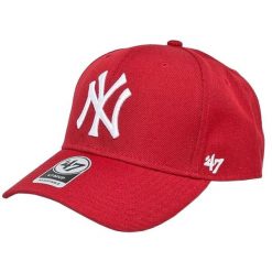 Czapka z daszkiem dla dorosłych 47 Brand New York Yankees. Czerwone czapki z daszkiem 47 Brand, bez wzorów, sportowe. Za 119.99 zł.