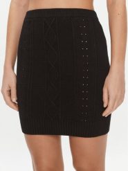 Guess Spódnica mini W4RD58 Z37L1 Czarny Slim Fit. Czarne spódnice Guess, l, z aplikacjami, z bawełny, mini. Za 229.99 zł.