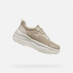 Buty GEOX D XTORS Beżowy. Brązowe buty trekkingowe Geox, z syntetyku, bez zapięcia. Za 337.99 zł.