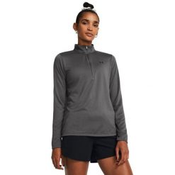 BLUZA DAMSKA SPORTOWA ROZPINANA UNDER ARMOUR Tech. Szare bluzy z kapturem Under Armour, uniwersalny, bez wzorów, z dresówki, bez kaptura, na fitness i siłownię. Za 227.94 zł.