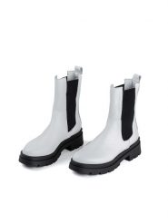 Anna Morellini Skórzane sztyblety "Letta" w kolorze białym rozmiar: 38. Białe buty sportowe lifestyle Anna Morellini, bez wzorów, sportowe, bez zapięcia. Za 411.91 zł.