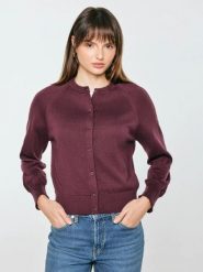 Kardigan damski bawełniany bordowy karina 604. Czerwone swetry BIG STAR, na jesień, l, bez wzorów, z bawełny, klasyczne, bez ramiączek. Za 159.99 zł.