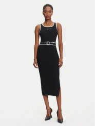 KARL LAGERFELD Sukienka codzienna A3W13039 Czarny Slim Fit. Czarne sukienki KARL LAGERFELD, na co dzień, xl, bez wzorów, z syntetyku, bez kołnierzyka, bez ramiączek, proste. Za 619.99 zł.