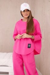 Komplet new punto bluza + spodnie różowy. Czerwone bluzy KESI, l, bez wzorów, z bawełny, bez kaptura. Za 347.13 zł.