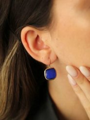 Pierres de Jade Pozłacane kolczyki z kocim okiem rozmiar: onesize. Niebieskie kolczyki Pierres de Jade, pozłacane. Za 39.99 zł.