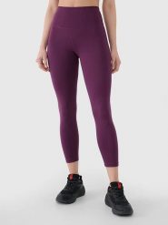 4F Legginsy sportowe w kolorze fioletowym rozmiar: M. Różowe legginsy 4f, bez wzorów, z materiału, sportowe. Za 83.81 zł.