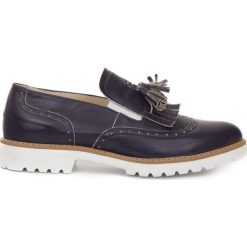 Półbuty - skóra naturalna - model 247 - kolor granat retro (38). Czarne półbuty wsuwane Zapato, bez wzorów, z materiału, biznesowe, bez obcasa, na obcasie. W wyprzedaży za 287.10 zł.