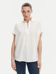 French Connection Bluzka 72MZN Biały Relaxed Fit. Białe bluzki French Connection, xs, bez wzorów, z syntetyku, bez kołnierzyka, bez ramiączek. Za 129.99 zł.