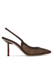 Le Silla Sandały Chanel Gilda Stocking 2299U080P1PPSAS748 Brązowy. Brązowe sandały LE SILLA, bez wzorów, z materiału, bez obcasa, na szpilce, bez zapięcia. Za 2,719.00 zł.