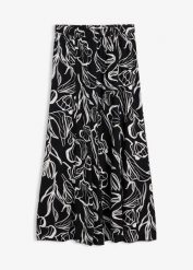 Spódnica maxi z kreszowanej wiskozy. Czarne spódnice bonprix, bez wzorów, z wiskozy, maxi. Za 124.99 zł.