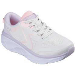 Buty sportowe damskie Skechers D'lux Walker 2.0 act. Białe buty sportowe lifestyle Skechers, bez wzorów, ze skóry ekologicznej, sportowe, bez zapięcia. Za 370.99 zł.