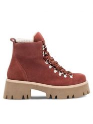 Lasocki Trapery RST-HOBBY-02 Bordowy. Czerwone traperki Lasocki, bez wzorów, z nubiku, bez obcasa, bez zapięcia. Za 329.99 zł.