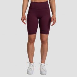 Szorty damskie fitness slim z kieszeniami bakłażanowe Biker. Fioletowe szorty sportowe GYMBEAM, bez wzorów, z elastanu, do biegania. Za 76.90 zł.