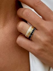 DI GIORGIO Pozłacany pierścionek z cyrkoniami rozmiar: 56. Żółte pierścionki DI GIORGIO, z cyrkonią, pozłacane. Za 258.95 zł.