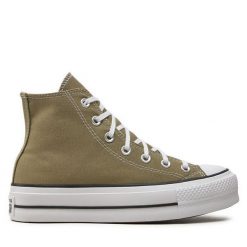 Trampki Converse. Brązowe trampki Converse, bez wzorów, retro, bez zapięcia. Za 249.99 zł.