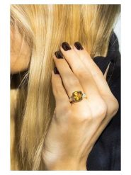 CARATELLI Złoty pierścionek "Sucre d'Orge" z diamentami rozmiar: 54. Brązowe pierścionki CARATELLI, z diamentem, złote. Za 2,767.95 zł.