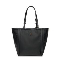 Torebka Tommy Hilfiger. Czarne shopper bag Tommy Hilfiger, bez wzorów, bez dodatków. Za 239.99 zł.