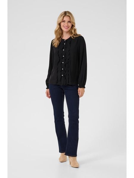 Kaffe Bluzka w kolorze czarnym rozmiar: 36. Czarne bluzki Kaffe, z aplikacjami, bez kołnierzyka, bez ramiączek. Za 126.99 zł.