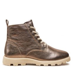 Botki Caprice. Brązowe botki Caprice, bez wzorów, bez obcasa, na płaskiej podeszwie, bez zapięcia. Za 249.99 zł.