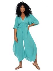 Aller Simplement Kombinezon w kolorze turkusowym rozmiar: 34-40. Niebieskie kombinezony Aller Simplement, bez wzorów, z bawełny, bez kołnierzyka, bez ramiączek. Za 86.99 zł.