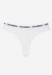Białe Majtki Stringi z Bawełną Ozdobione Napisami Amero. Białe stringi Renee, bez wzorów, z bawełny. Za 7.99 zł.