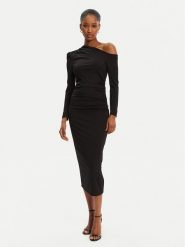 Rinascimento Sukienka koktajlowa CFC0122524003 Czarny Slim Fit. Czarne sukienki Rinascimento, m, bez wzorów, z syntetyku, wizytowe, bez kołnierzyka, bez ramiączek. Za 469.99 zł.