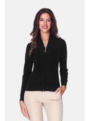 ASSUILI Kardigan w kolorze czarnym rozmiar: 38. Czarne swetry Assuili, bez wzorów, z kaszmiru, klasyczne, bez ramiączek. Za 123.25 zł.