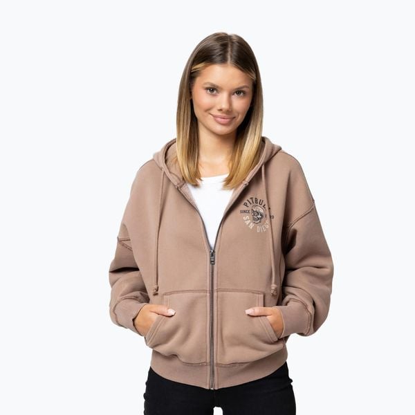 Bluza damska Pitbull Skull Surf Hooded Zip. Brązowe bluzy PITBULL, l, bez wzorów, z bawełny, bez kaptura, na fitness i siłownię. Za 229.99 zł.