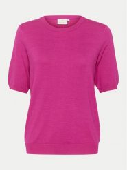 Kaffe Sweter Lizza 10508445 Różowy Regular Fit. Czerwone swetry Kaffe, xs, bez wzorów, z wiskozy, bez ramiączek. Za 149.99 zł.