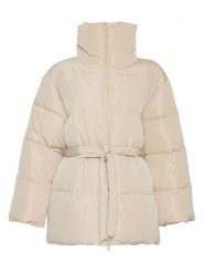 MOSS COPENHAGEN Kurtka zimowa "Alecta" w kolorze kremowym rozmiar: M/L. Brązowe kurtki Moss Copenhagen, na zimę, l, bez wzorów, z puchu, bez kaptura. Za 267.83 zł.