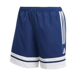 Spodenki damskie adidas Squadra Downtime. Niebieskie szorty sportowe adidas, bez wzorów, z materiału, do piłki nożnej. Za 94.99 zł.