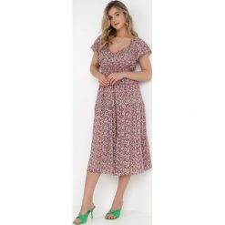 Czarno-Czerwona Sukienka Diomyllis. Czarne sukienki Born2be, m, z aplikacjami, bez kołnierzyka, bez ramiączek, midi. W wyprzedaży za 62.99 zł.