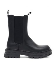 JENNY Sztyblety TULA WS6105-02 Czarny. Czarne botki Jenny, bez wzorów, z tworzywa sztucznego, bez obcasa, na płaskiej podeszwie, bez zapięcia. Za 159.99 zł.