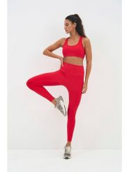 Onamaste Legginsy sportowe "Lotus" w kolorze czerwonym rozmiar: L/XL. Czerwone legginsy Onamaste, bez wzorów, z materiału, sportowe. Za 130.99 zł.