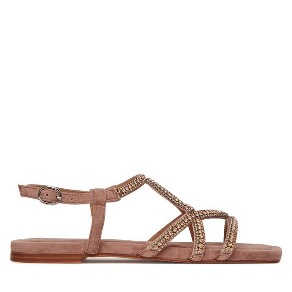 Sandały Alma En Pena. Czerwone sandały Alma En Pena, bez wzorów, bez obcasa, na płaskiej podeszwie, bez zapięcia. Za 419.99 zł.