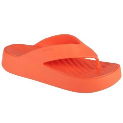 Japonki Crocs Gataway Platform Flip W 209410-84F pomarańczowe. Brązowe japonki bez wzorów, z materiału, eleganckie. Za 305.54 zł.