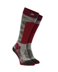 Skarpety narciarskie damskie X-Socks Ski Rider Silver 4.0 Red Grey. Czerwone skarpetki X-Socks, bez wzorów, z materiału. Za 95.00 zł.