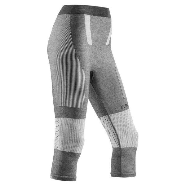 Zimowe legginsy sportowe 3/4 nogawki CEP damskie. Szare bielizna termoaktywna damska CEP, na zimę, m, bez wzorów, z materiału, narciarskie. Za 299.00 zł.