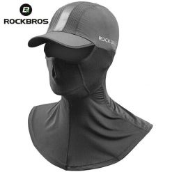 Letnia czapka rowerowa ROCKBROS z daszkiem. Czarne czapki z daszkiem ROCKBROS, na lato, bez wzorów, z jedwabiu, eleganckie. Za 79.60 zł.