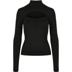 Bluzka Z Długim Rękawem Dla Pań I Panów Z Wyciętym Dekoltem W Kształcie Żółwia. Czarne bluzki Urban Classics, xl, bez wzorów, sportowe, bez kołnierzyka, bez ramiączek. Za 104.99 zł.