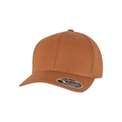 Czapka typu snapback Flexfit 110 Curved. Brązowe czapki z daszkiem FLEXFIT, bez wzorów, z bawełny, klasyczne. Za 132.50 zł.