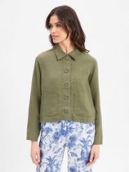 Marie Lund Lniana kurtka Kobiety len (100%) zielony, 38. Zielone kurtki Marie Lund, na lato, bez wzorów, ze lnu, bez kaptura. Za 229.95 zł.