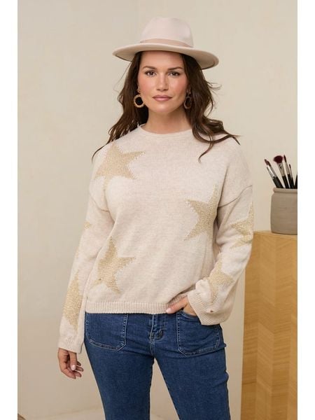 Curvy Lady Sweter w kolorze beżowym rozmiar: 48/50. Brązowe swetry Curvy Lady, bez wzorów, klasyczne, bez ramiączek. Za 136.45 zł.