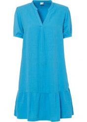 Sukienka muślinowa mini. Czarne sukienki bonprix, bez wzorów, bez kołnierzyka, bez ramiączek, mini. Za 134.99 zł.