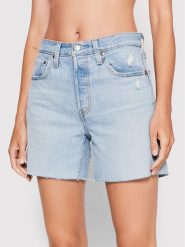 Levi's® Szorty jeansowe 501® 85833-0018 Niebieski Slim Fit. Niebieskie szorty bez wzorów, z bawełny. Za 309.99 zł.